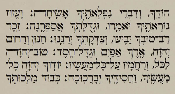 A small portion of Hebrew type