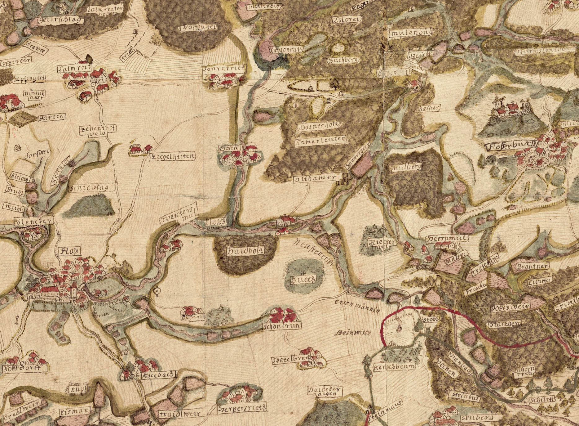 Map of Markt Floss in 1839
